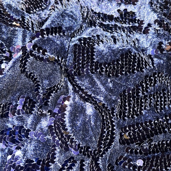 Karen Millen Tall Velvet Sequined Halter Woven Mini Dress - Picture 5 of 6